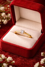 Gold Plated Solitaire Diamond Ring for Women | Elegant Minimal Adjustable Ring