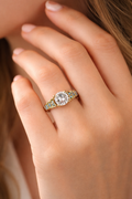 Gold Plated Solitaire Adjustable Ring with Blue Stone | Elegant Designer Ring for Women