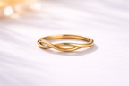 Infinity Twist Ring for Women | Elegant Minimal Gold Finish Ring | Premium Daily Wear Jewelry