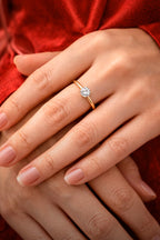 Gold Plated Solitaire Diamond Ring for Women | Elegant Minimal Adjustable Ring